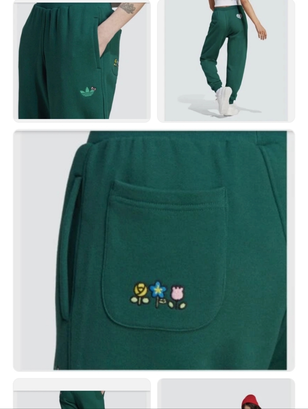 Adidas X Hello Kitty Joggers Sweats IK6568 Collegiate Green Jogging Pants